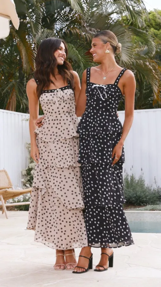 Maura Maxi Dress - Beige/Black sold by Billy J product image thumbnail 5