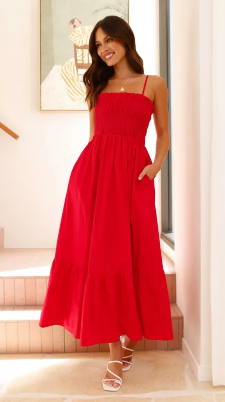 Olivera Maxi Dress - Red sold by Billy J