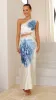 Emily One Shoulder Maxi Dress - Ivory / Blue sold by Billy J