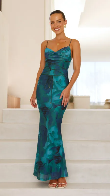 Hanne Maxi Dress - Green Print sold by Billy J