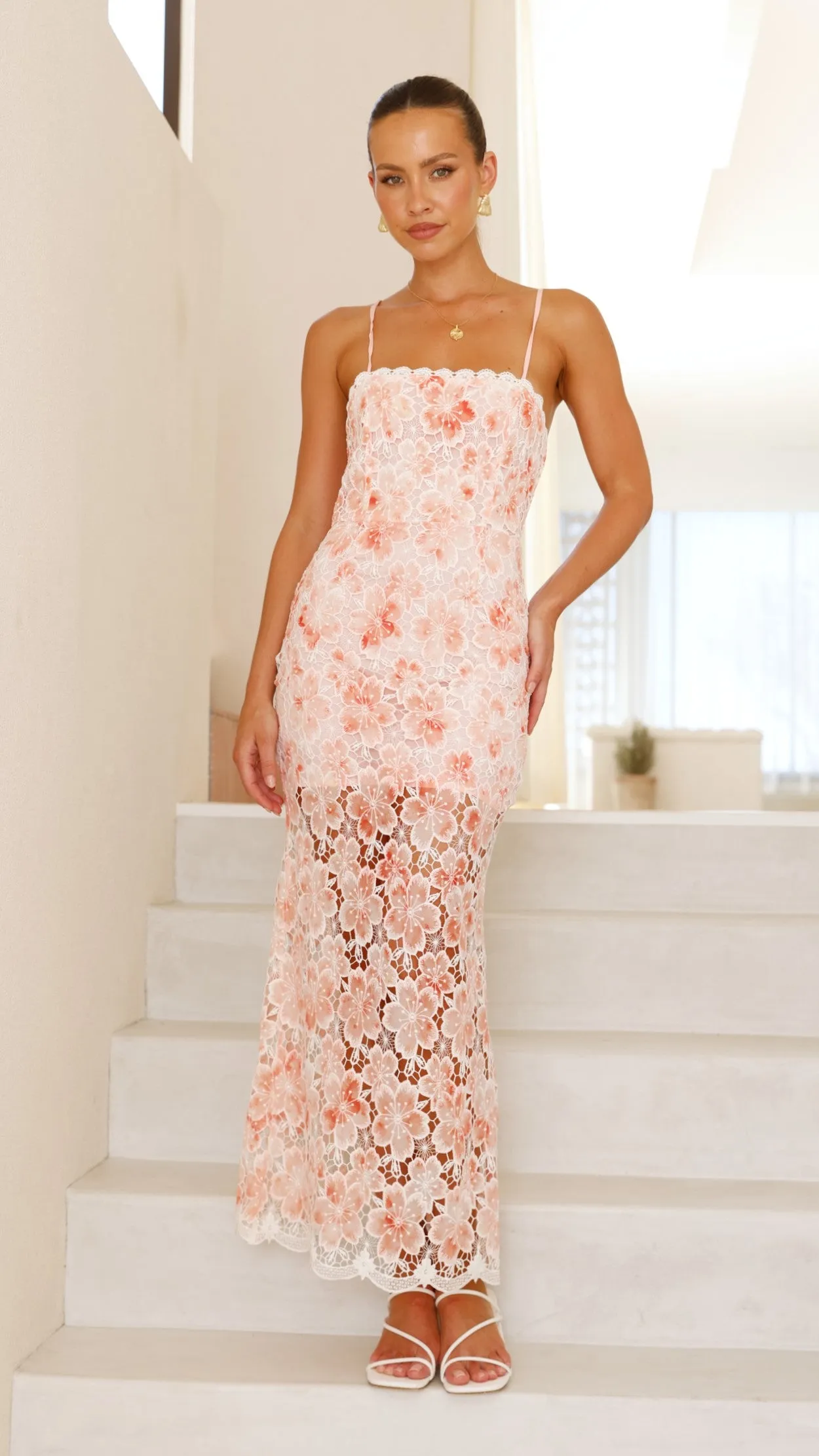 Kalista Maxi Dress - Orange Floral sold by Billy J