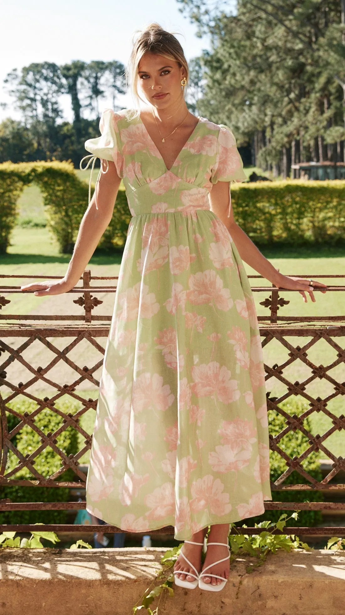 Sarai Maxi Dress - Green Floral sold by Billy J