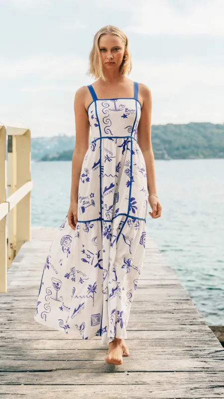 Eileen Maxi Dress - Biaritz Print made by Billy J