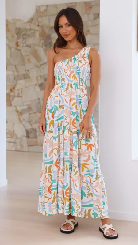 Jaci Midi Dress - Tierra Print sold by Billy J