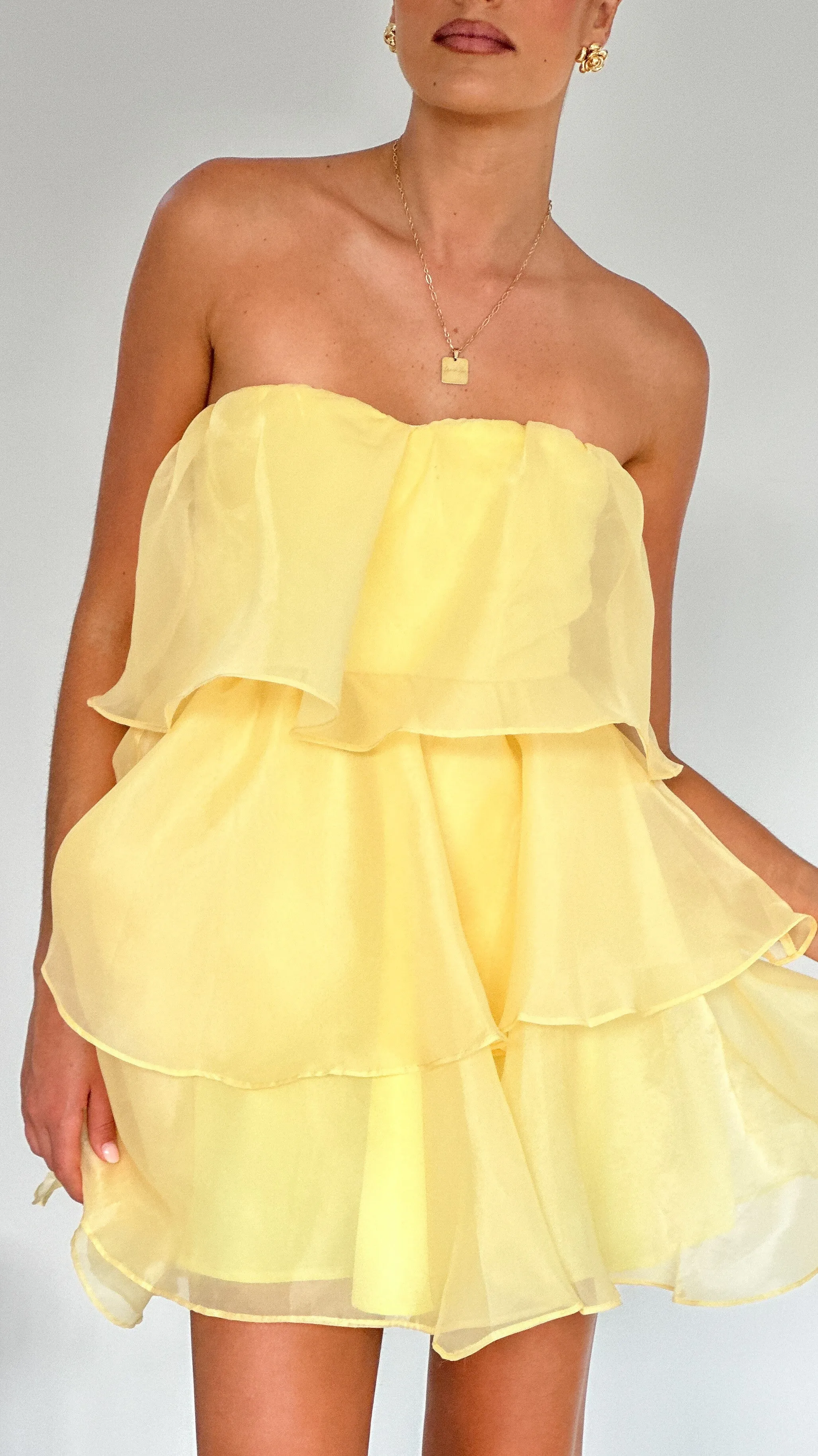 Monet Mini Dress - Yellow sold by Billy J product image thumbnail 3