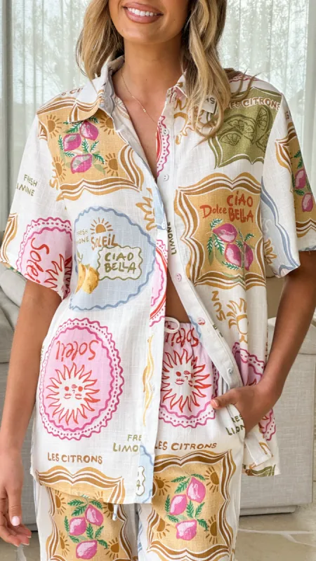 Kalinda Button Up Shirt - Bella Print sold by Billy J
