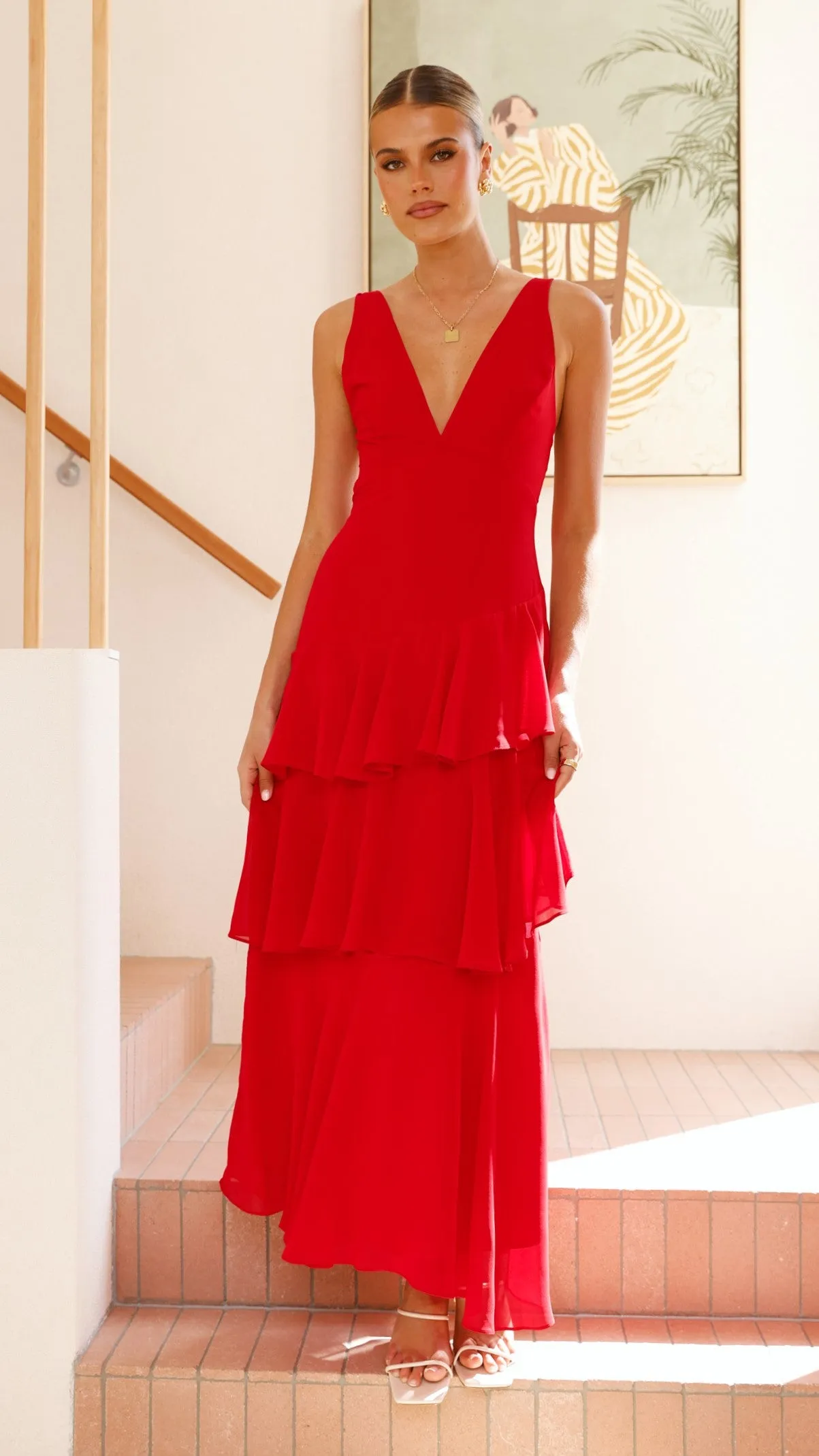 Stasie Maxi Dress - Red sold by Billy J product image thumbnail 3