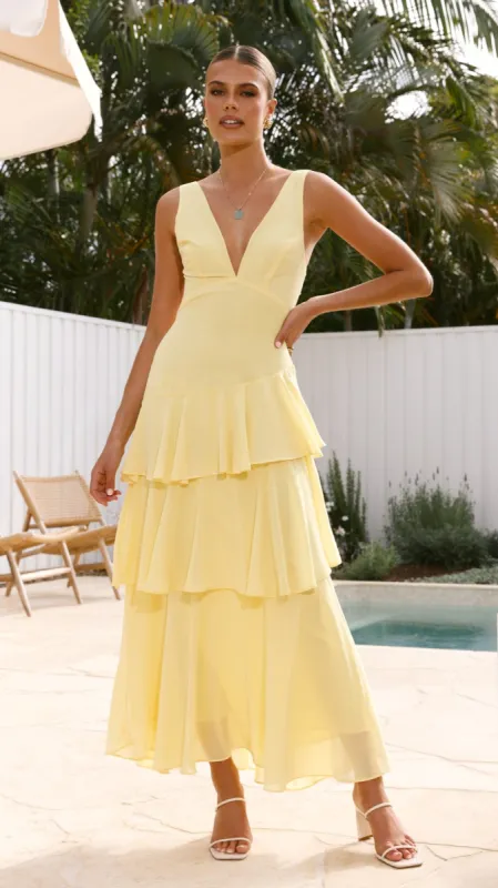 Stasie Maxi Dress - Yellow sold by Billy J