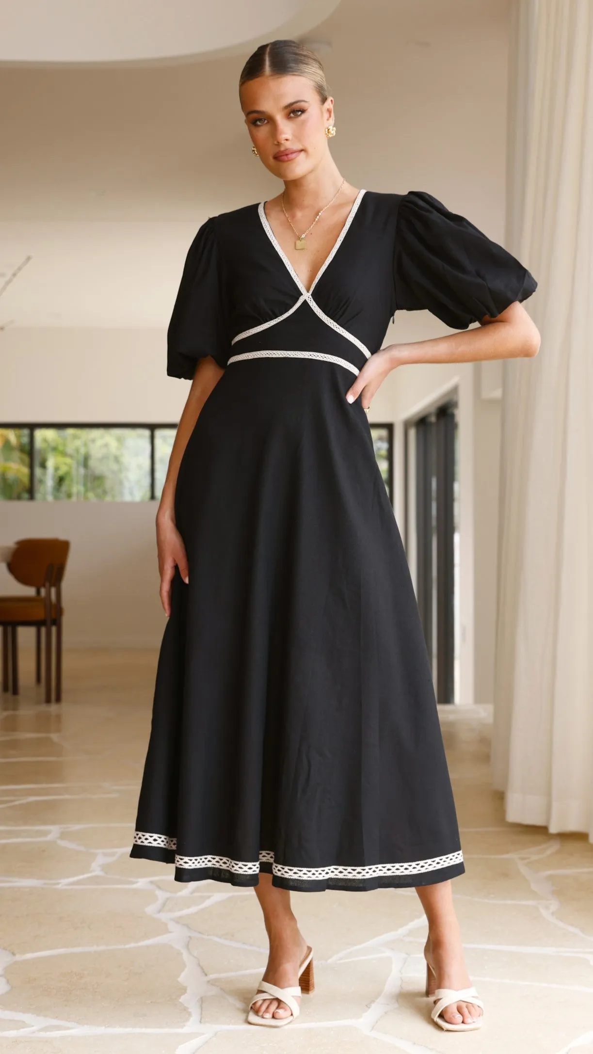 Nakisha Maxi Dress - Black / Beige sold by Billy J