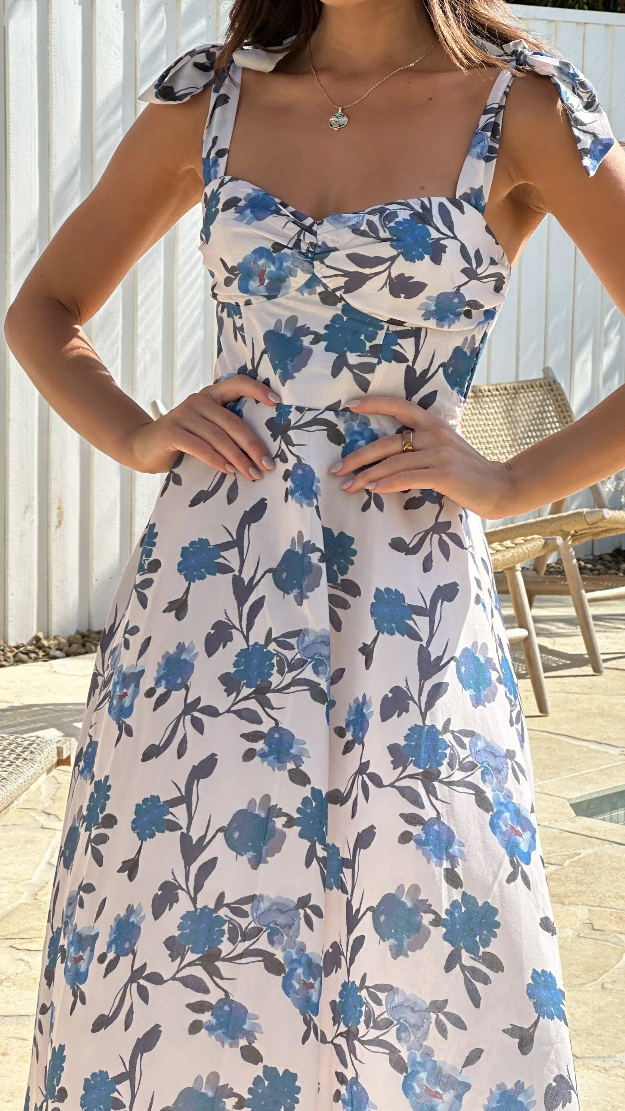 Sylvie Midi Dress - Blue Floral sold by Billy J product image thumbnail 3