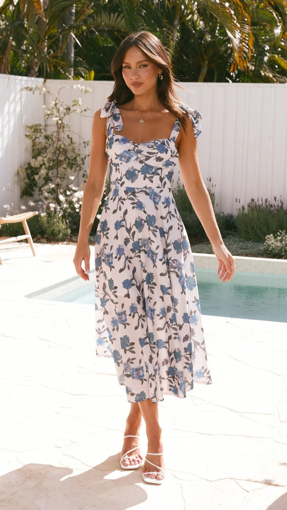 Sylvie Midi Dress - Blue Floral sold by Billy J product image thumbnail 4