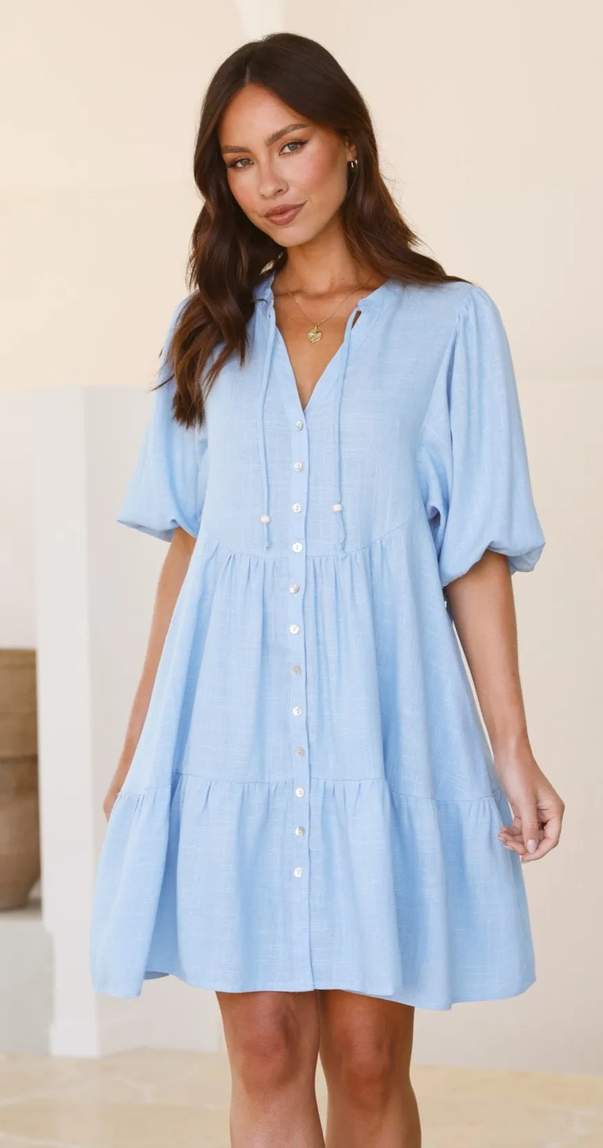 Tabitha Mini Dress - Chambray Blue sold by Billy J product image thumbnail 4