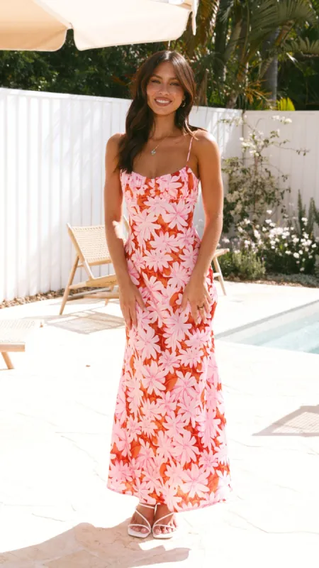 Margie Midi Dress - Pink/Red sold by Billy J