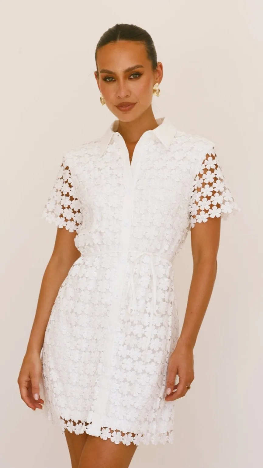 Penelope Mini Dress - White sold by Billy J