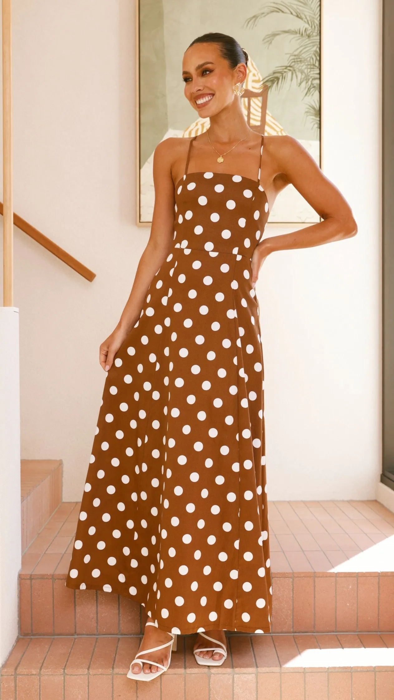 Xandra Midi Dress - Brown / White sold by Billy J product image thumbnail 4
