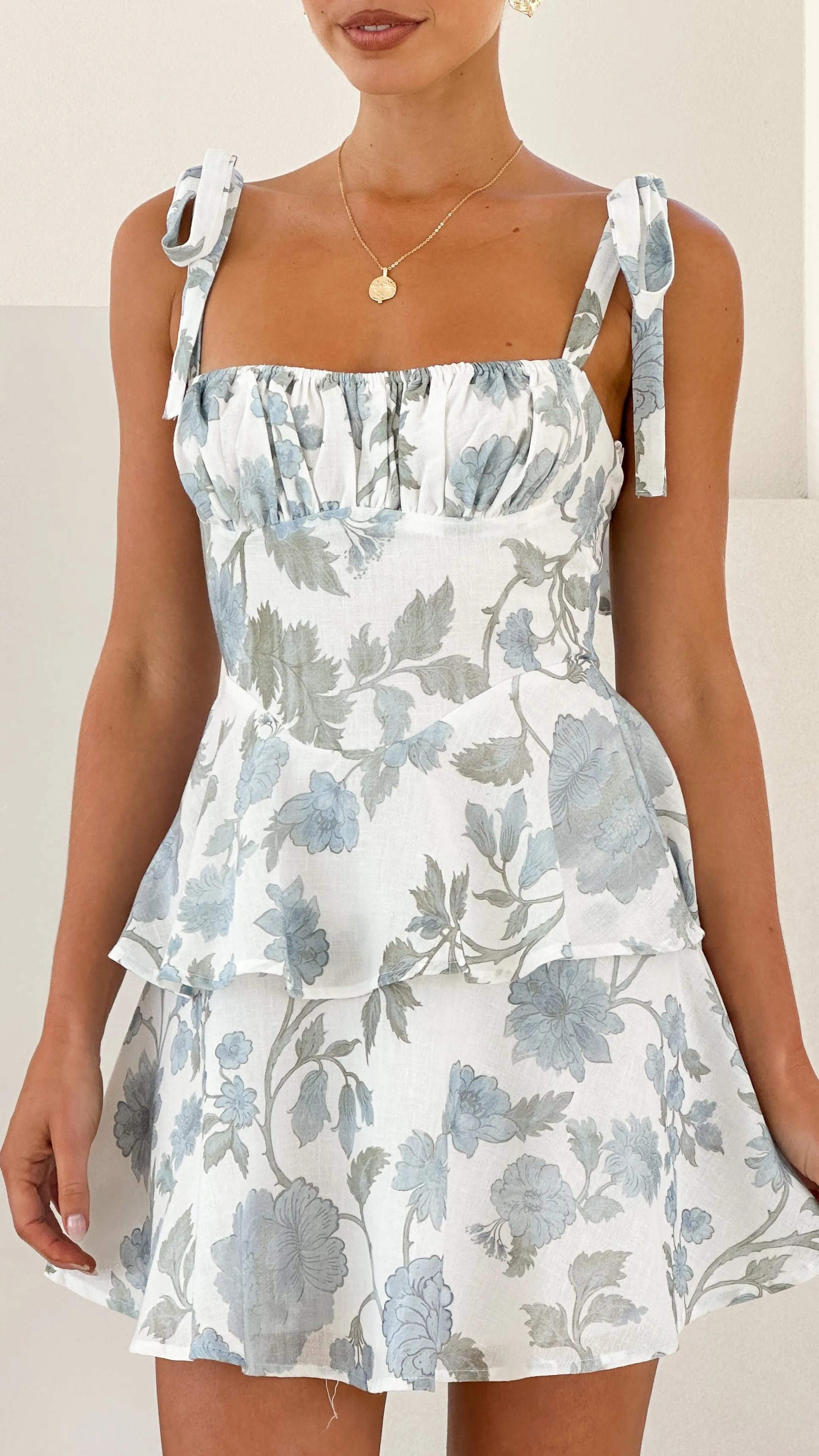 Aviana Mini Dress - Blue Floral sold by Billy J