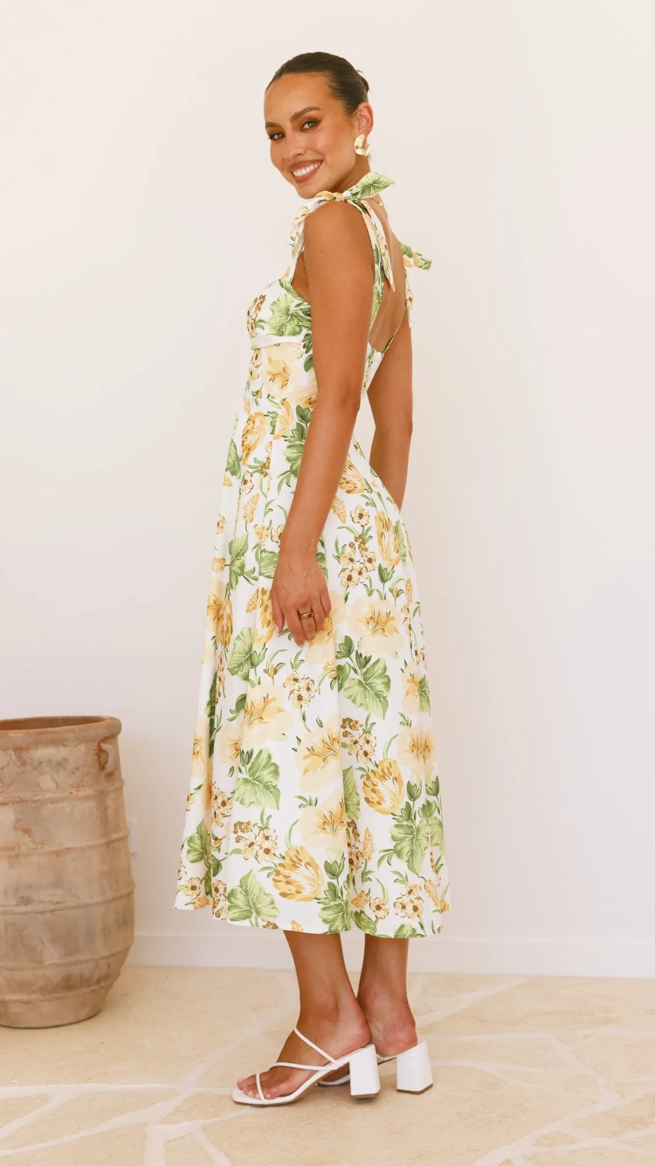 Blakely Midi Dress - Yellow Floral sold by Billy J product image thumbnail 2