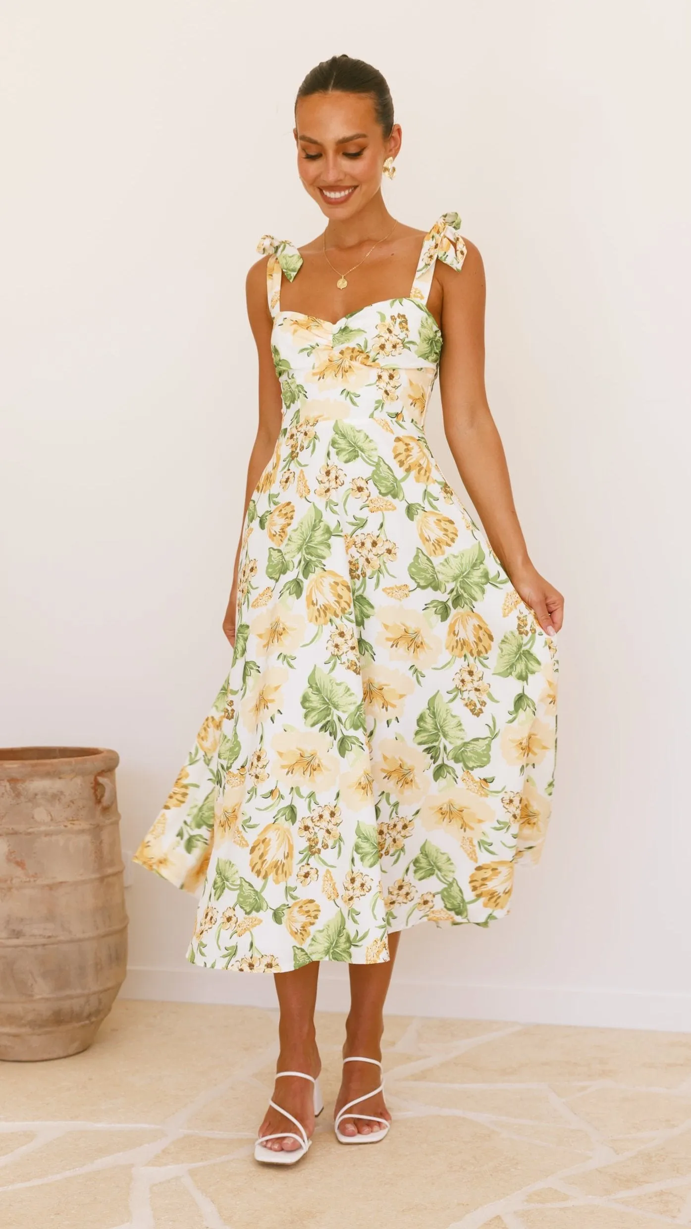 Blakely Midi Dress - Yellow Floral sold by Billy J product image thumbnail 5