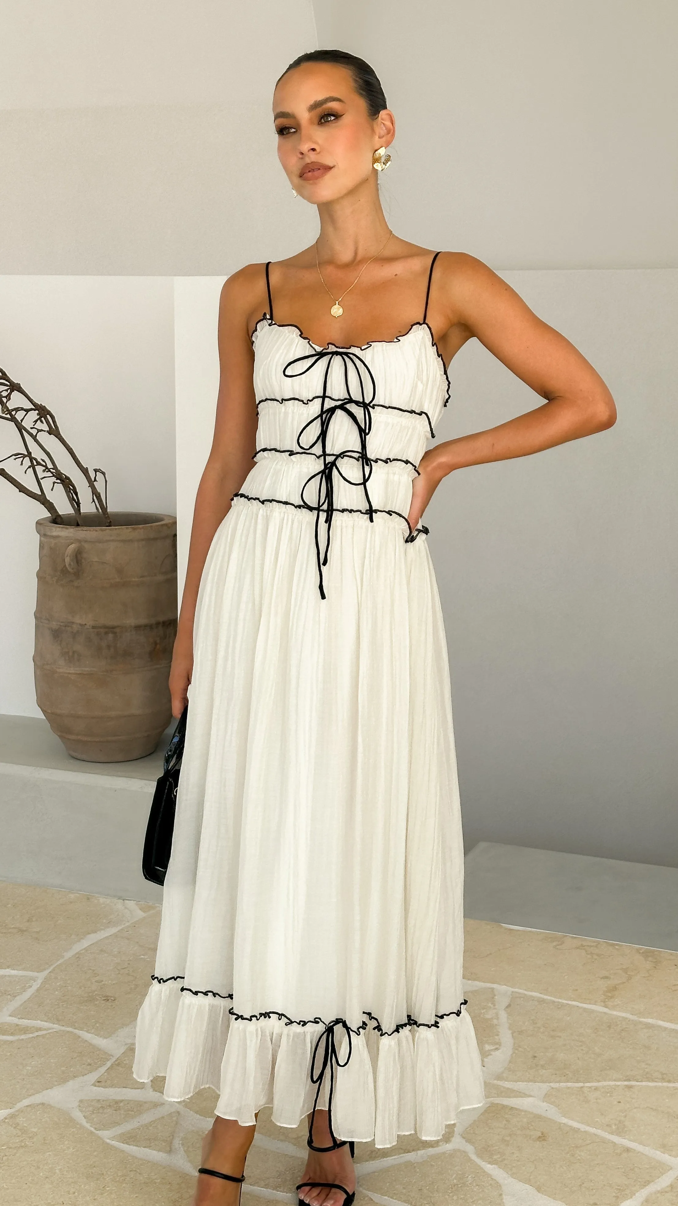 Halo Maxi Dress - White / Black sold by Billy J product image thumbnail 5