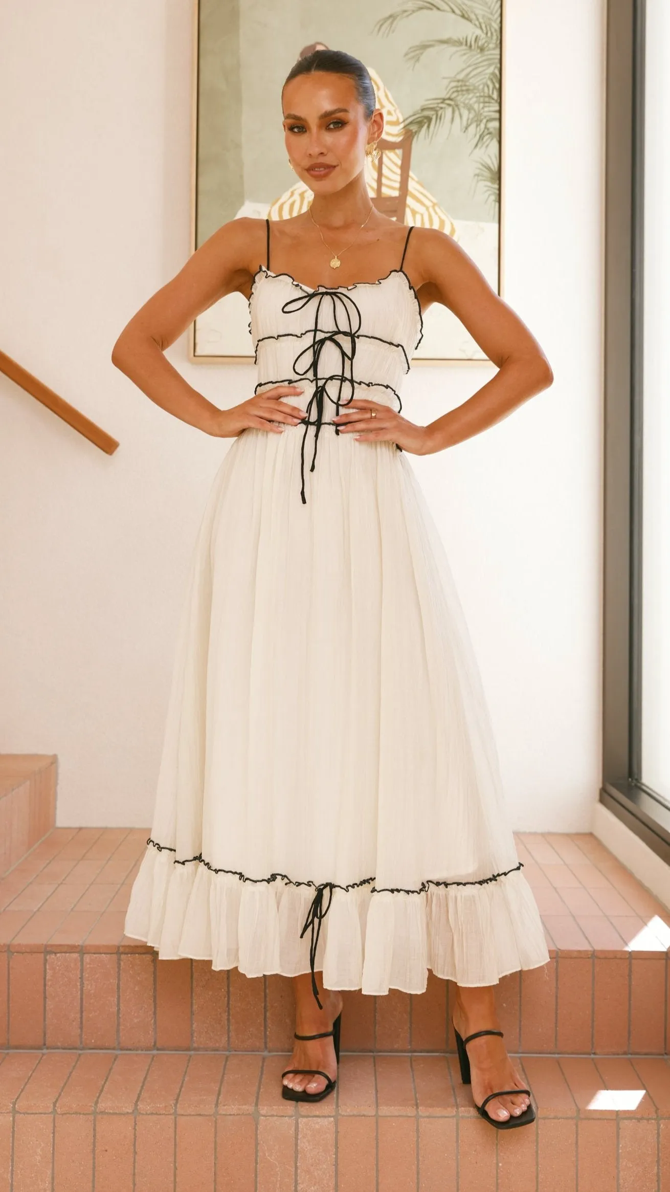 Halo Maxi Dress - White / Black sold by Billy J product image thumbnail 4