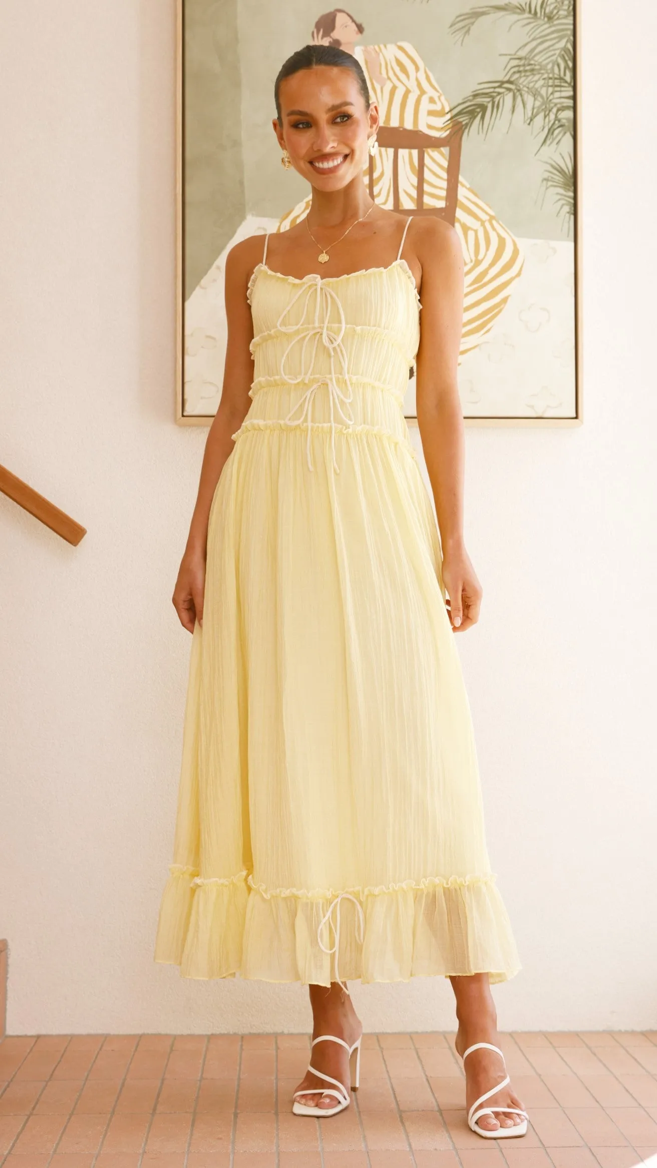 Halo Maxi Dress - Lemon sold by Billy J