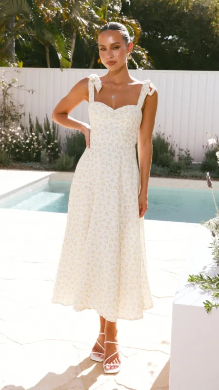 Blakely Midi Dress - Lemon Floral sold by Billy J
