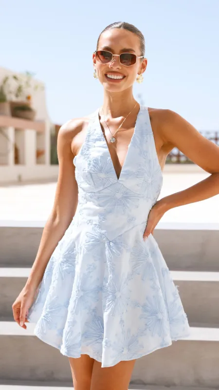 Zaidin Mini Dress - Blue Floral sold by Billy J