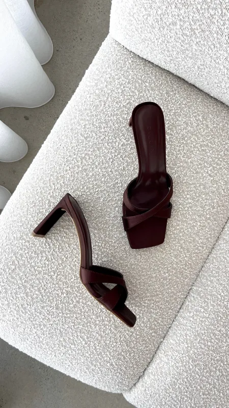 Kelsie Heels - Espresso Satin sold by Billy J