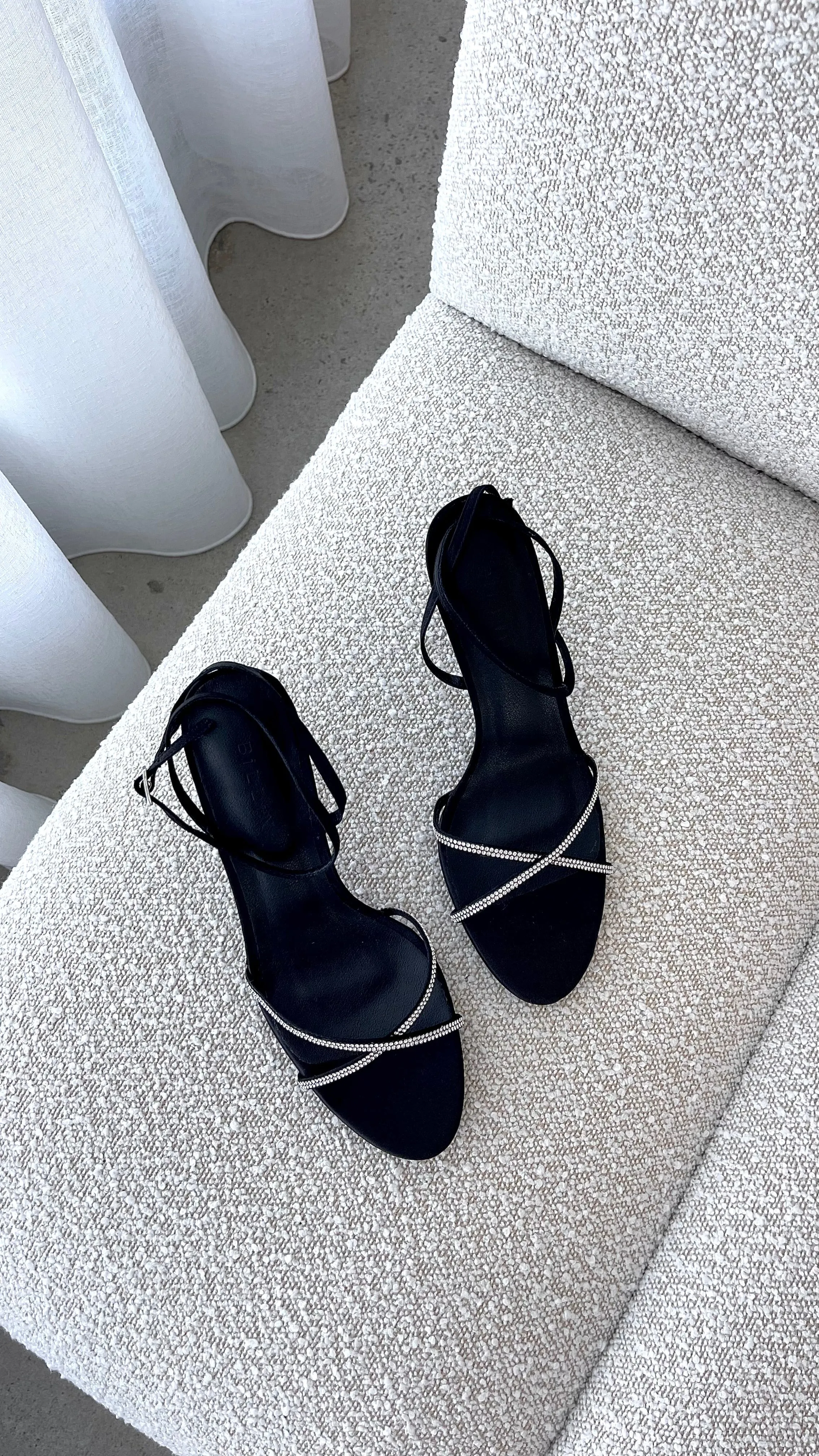 Vixin Heels - Black Satin Diamante sold by Billy J product image thumbnail 3