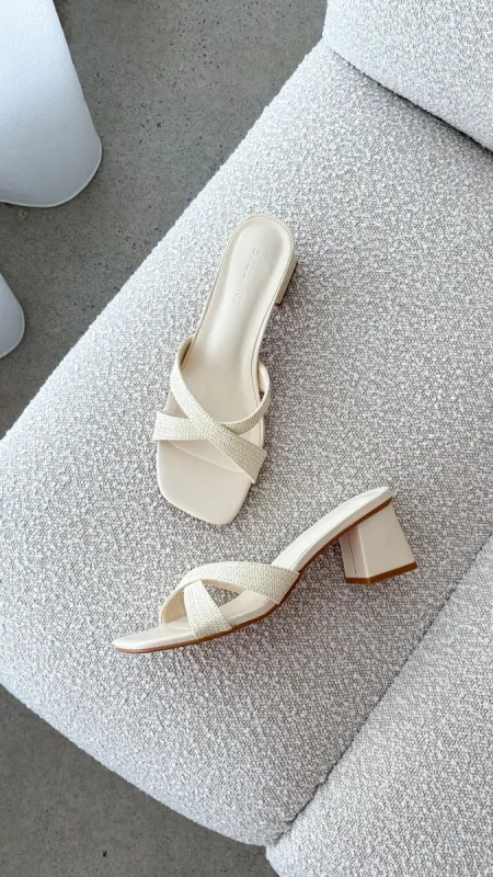 Wila Heel - Cream Raffia sold by Billy J