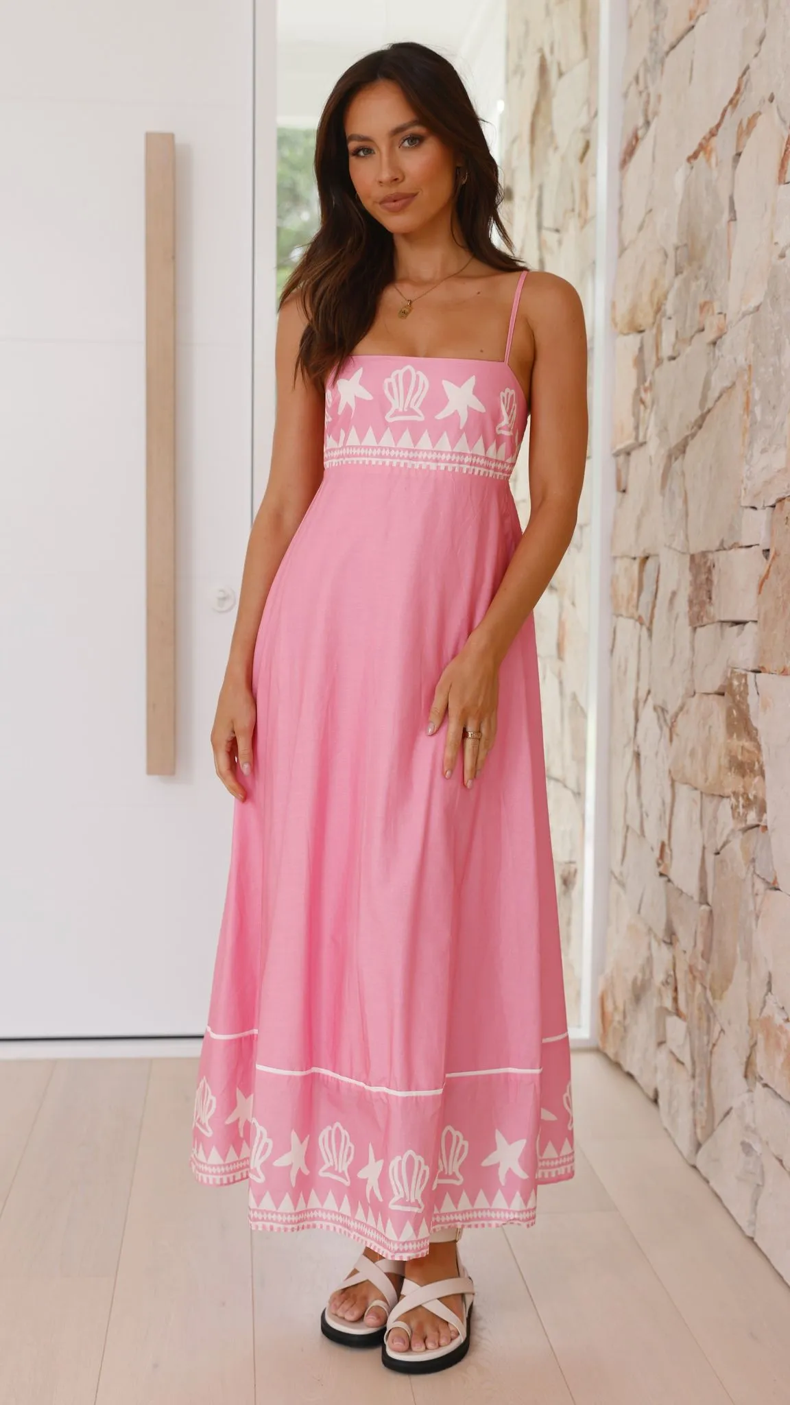 Edalene Maxi Dress - Pink Shell Collection sold by Billy J product image thumbnail 4