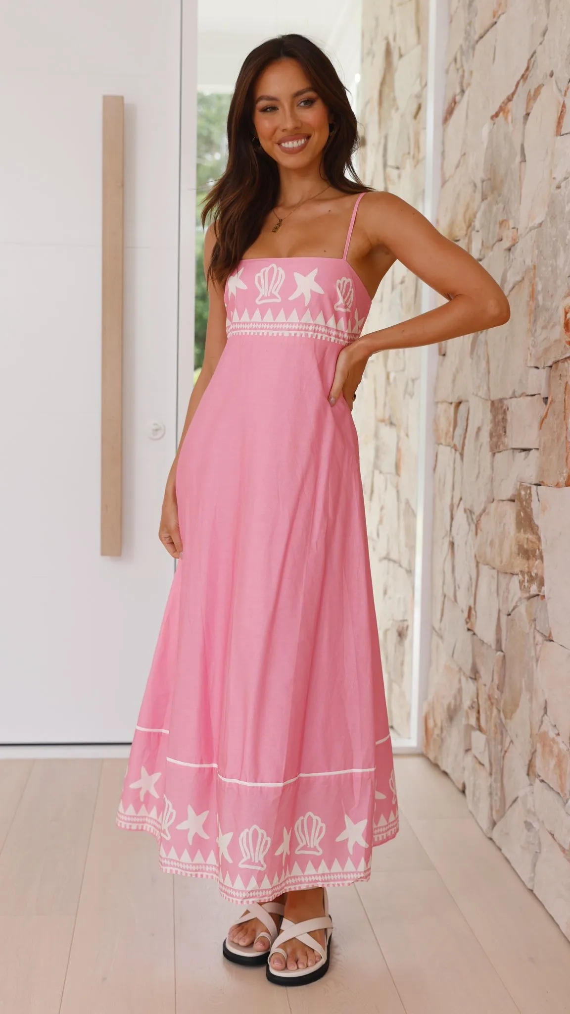 Edalene Maxi Dress - Pink Shell Collection sold by Billy J product image thumbnail 3