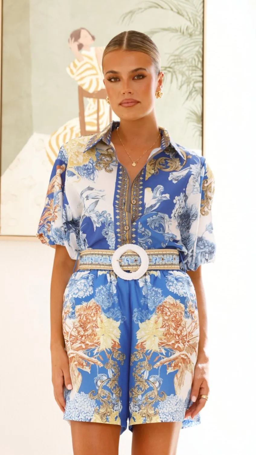 Charee Top - Blue/White Print sold by Billy J