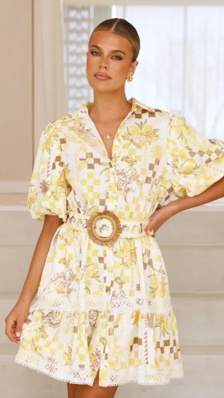 Danielle Mini Dress - Yellow Portofino sold by Billy J