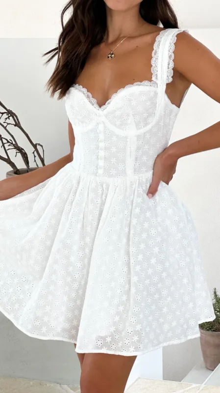 Kaiya Mini Dress - White sold by Billy J