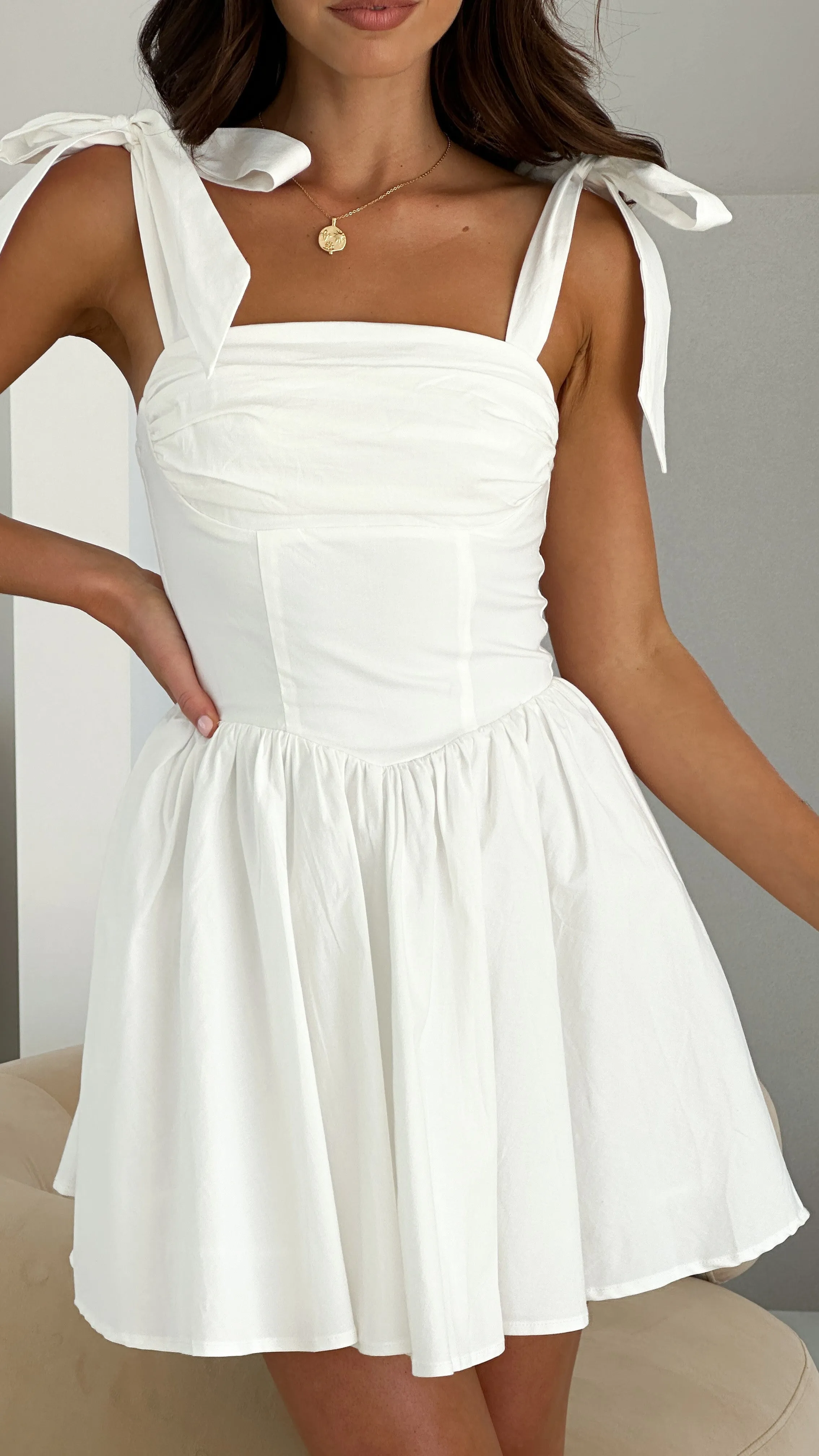 Haisley Mini Dress - White sold by Billy J product image thumbnail 2