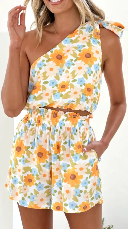 Daisy One Shoulder Top - Vintage Floral sold by Billy J