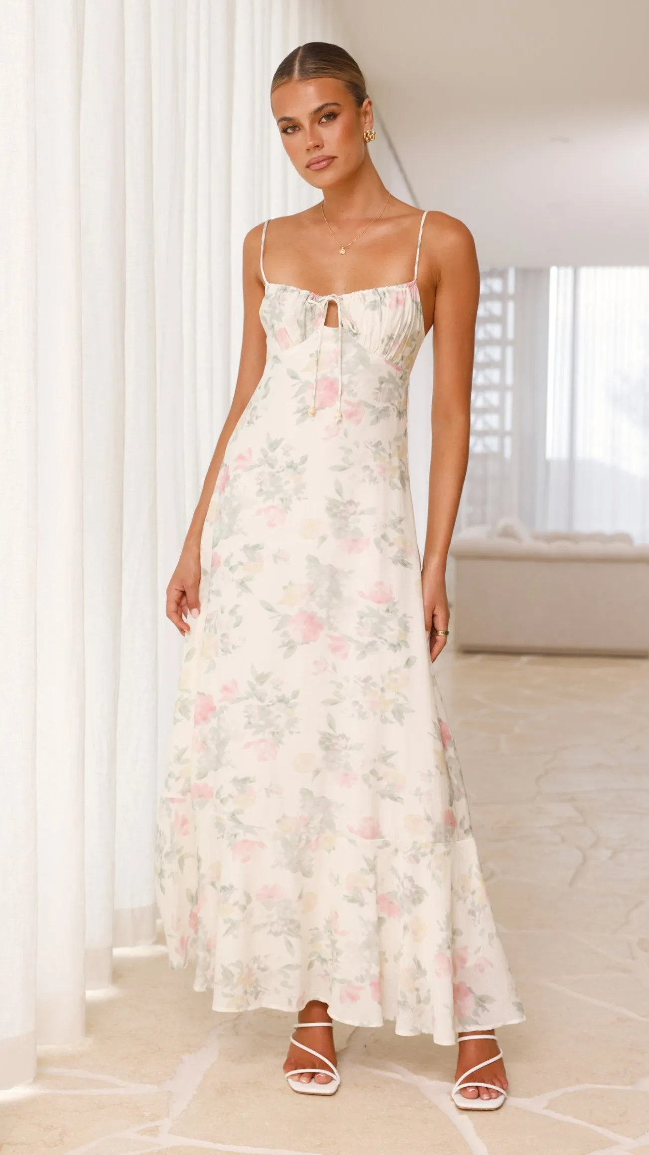 Nova Maxi Dress - White Floral sold by Billy J
