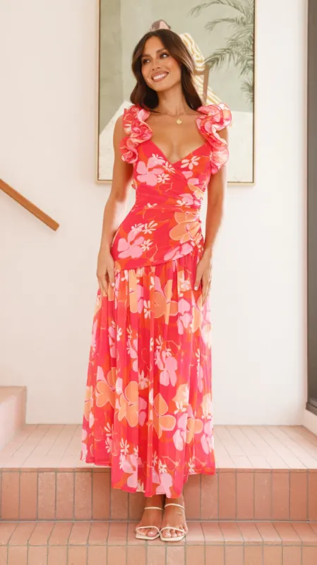 Alma Maxi Dress - Blood Orange sold by Billy J