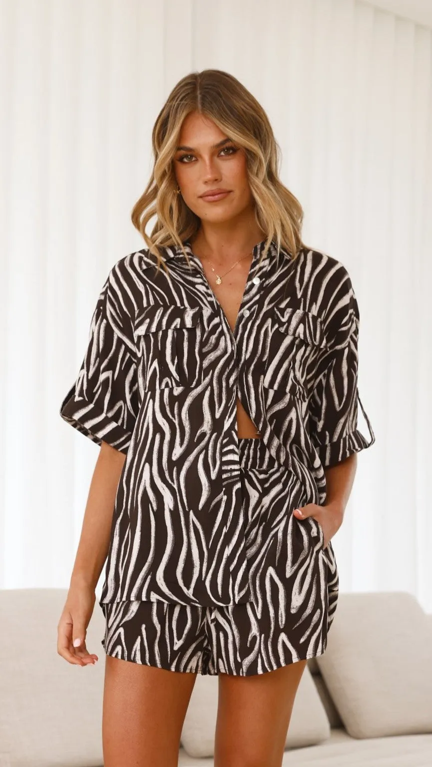 Luna Button Up Shirt -Black/White sold by Billy J product image thumbnail 3
