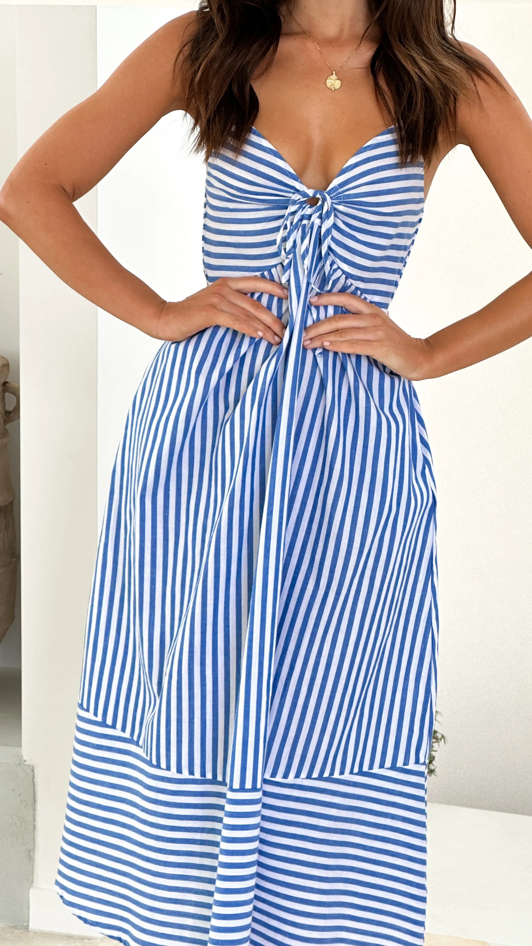Manon Midi Dress - Blue Stripe sold by Billy J product image thumbnail 4