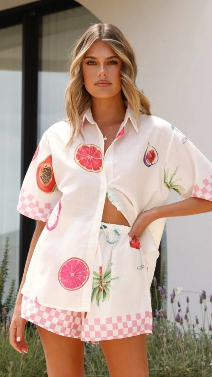 Greece Button Up Shirt & Shorts Set - Multi sold by Billy J