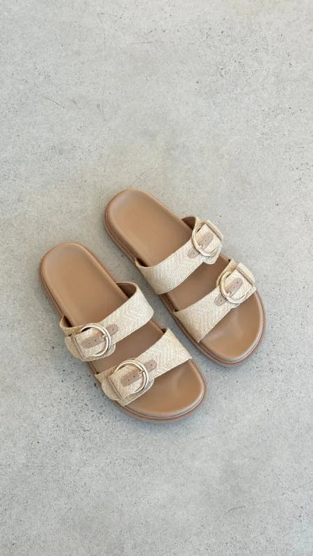 Wilmer Slides - Natural Raffia sold by Billy J