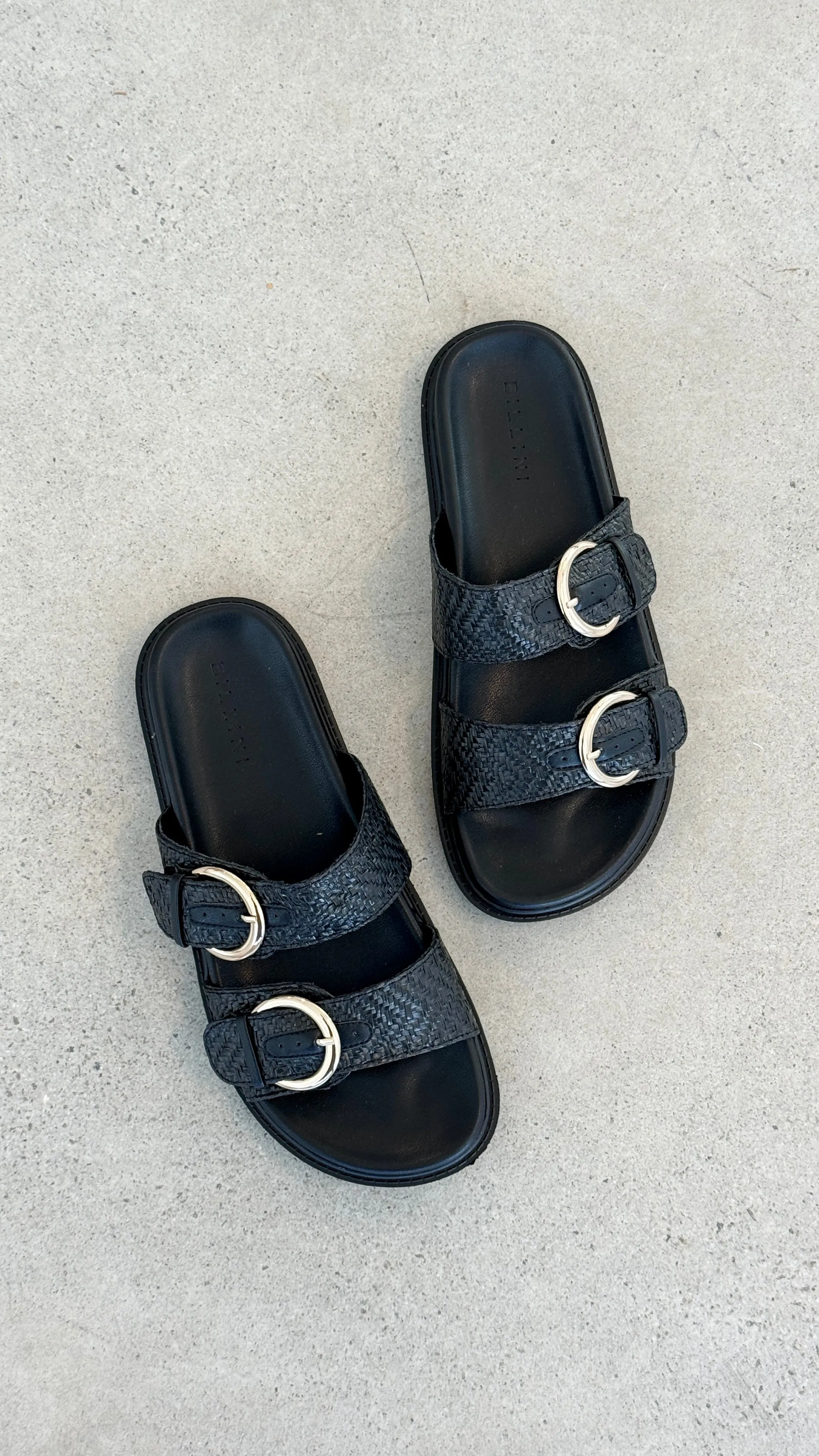 Wilmer Slide - Black Raffia sold by Billy J