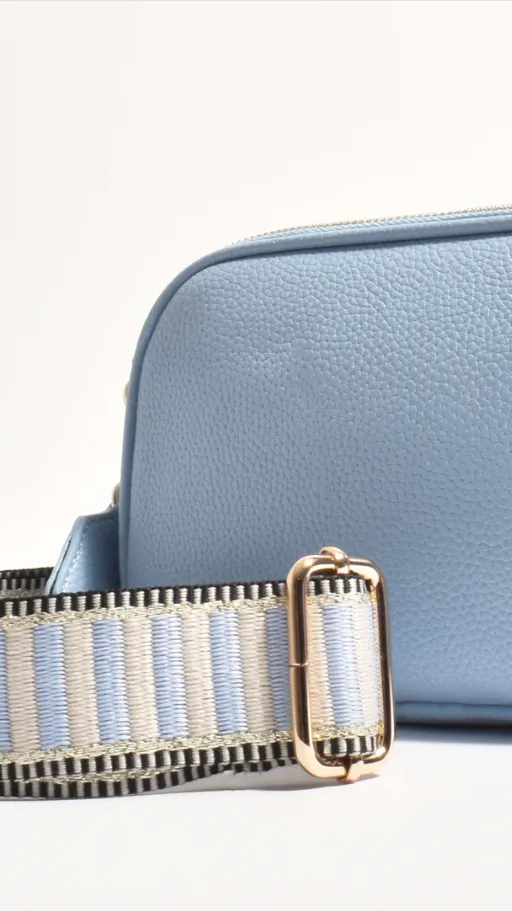 Bella Striped Webbing Camera Bag - Blue sold by Billy J product image thumbnail 2