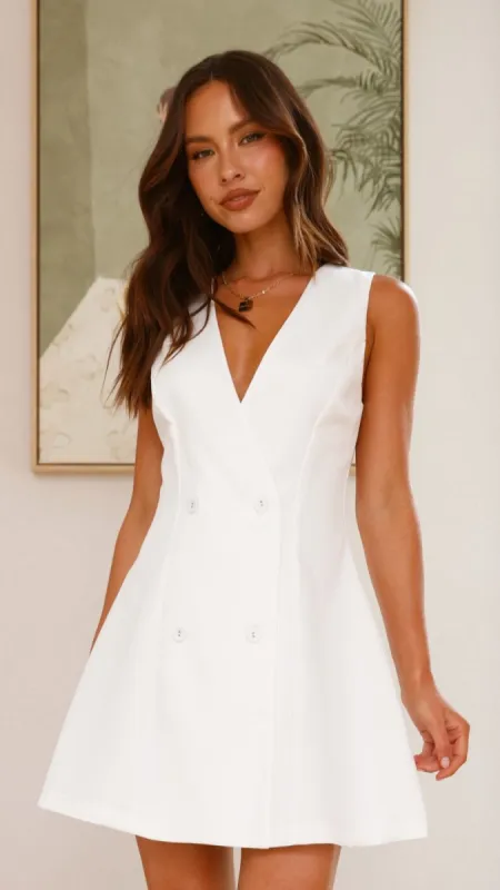 Hani Mini Dress - White sold by Billy J