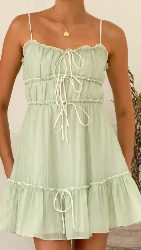 Halo Mini Dress - Sage sold by Billy J