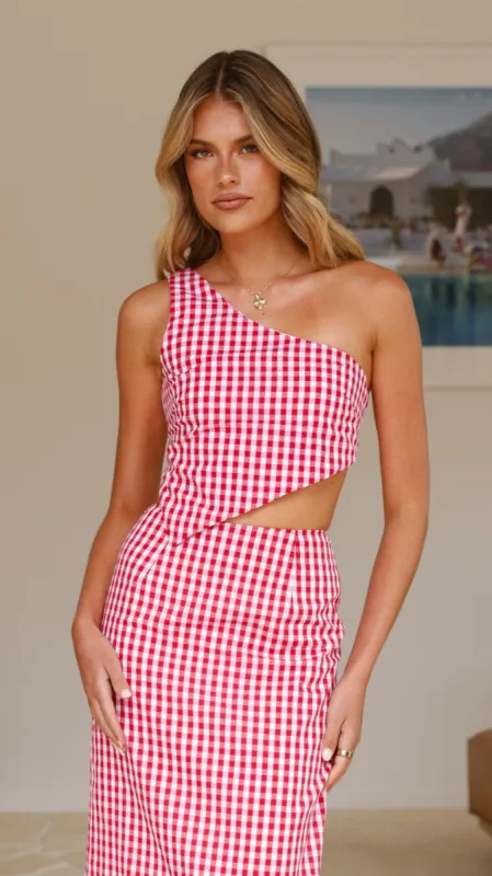 Jalena One Shoulder Top - Picnic Red sold by Billy J