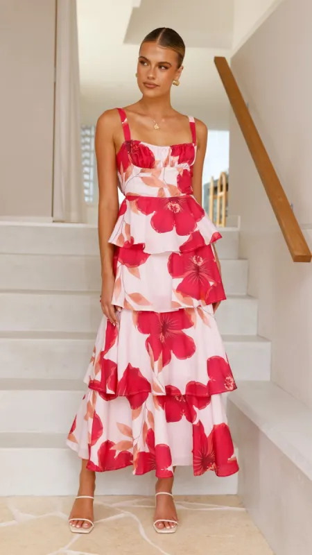 Page Maxi Dress - Red Floral sold by Billy J