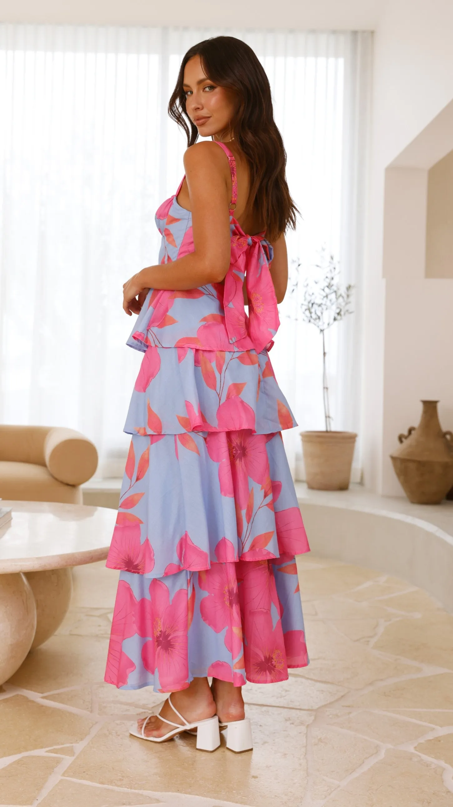 Page Maxi Dress - Blue / Pink Floral sold by Billy J product image thumbnail 2
